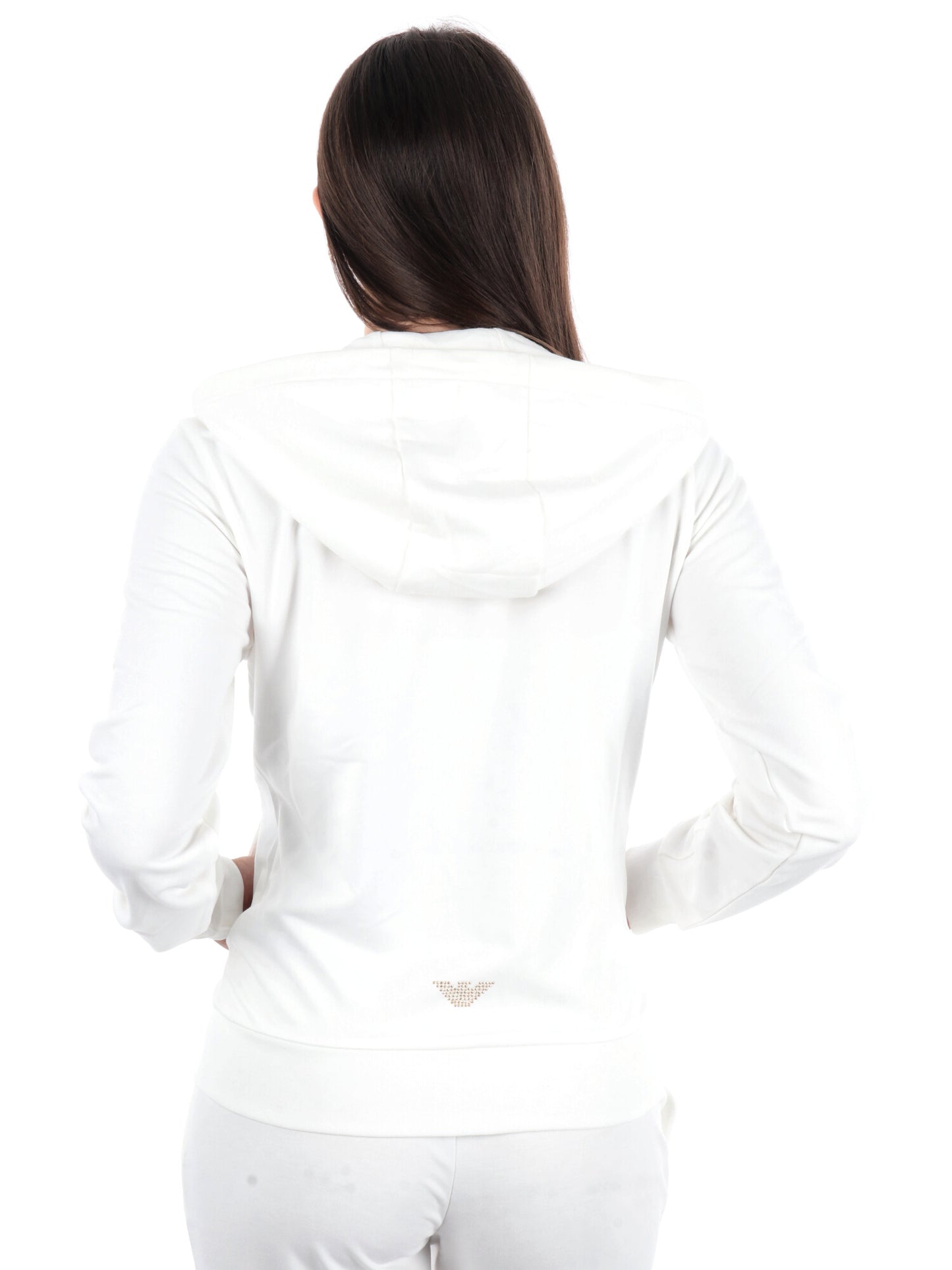 EA7 FELPA ZIP+CAPPUC - BIANCO