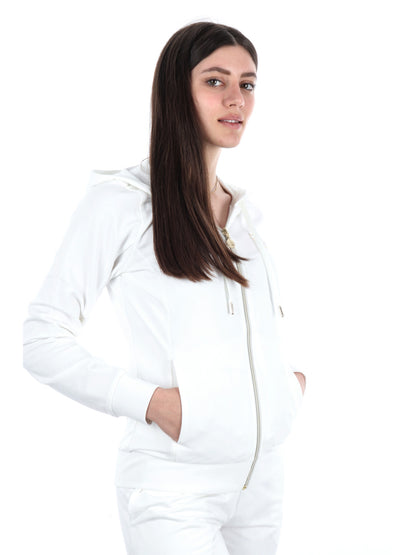 EA7 FELPA ZIP+CAPPUC - BIANCO