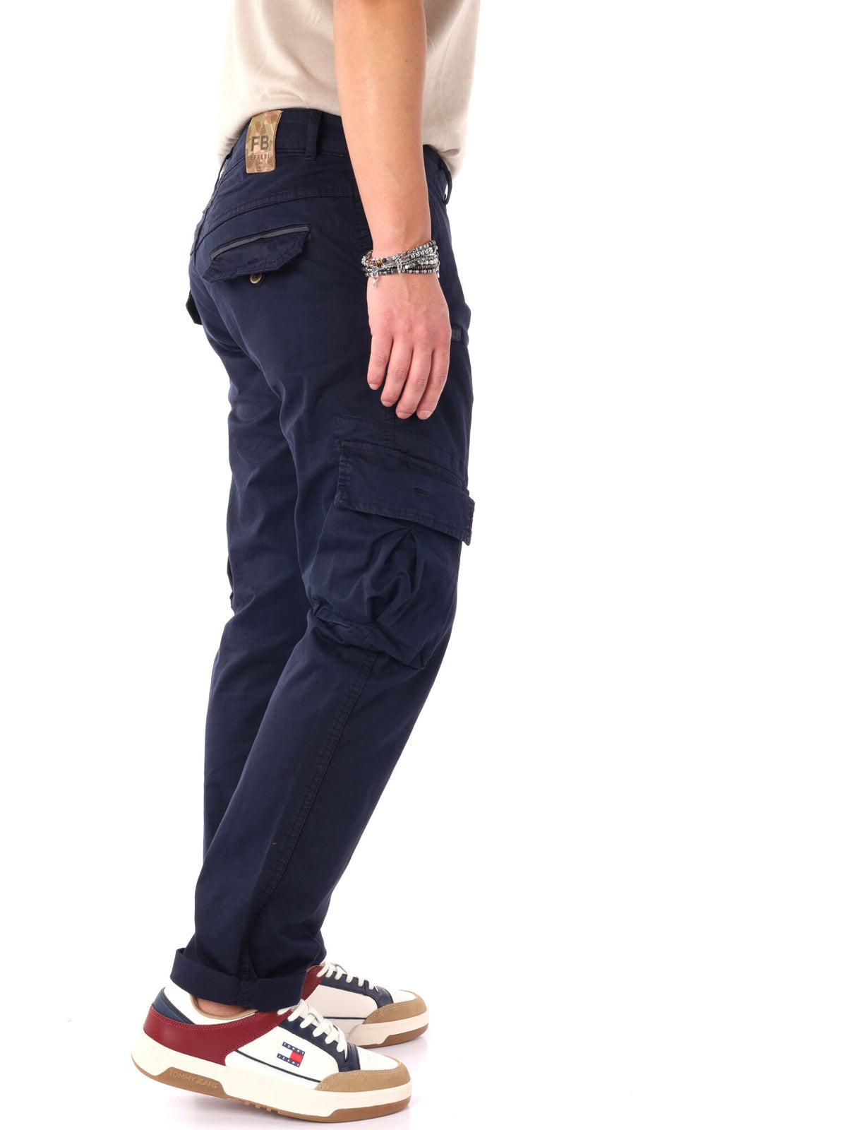 F.b. panta cargo pantalone da uomo blu