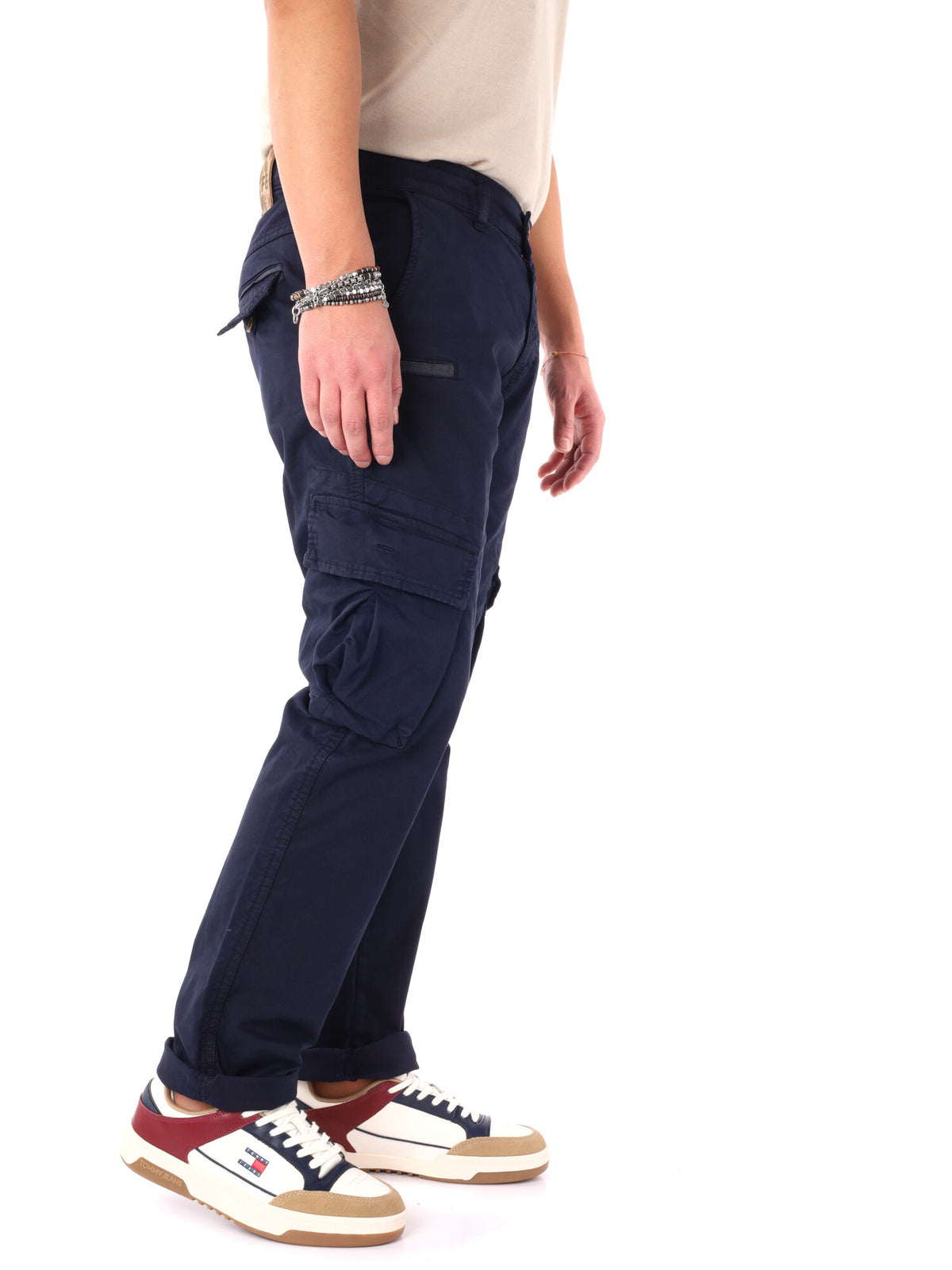 F.b. panta cargo pantalone da uomo blu