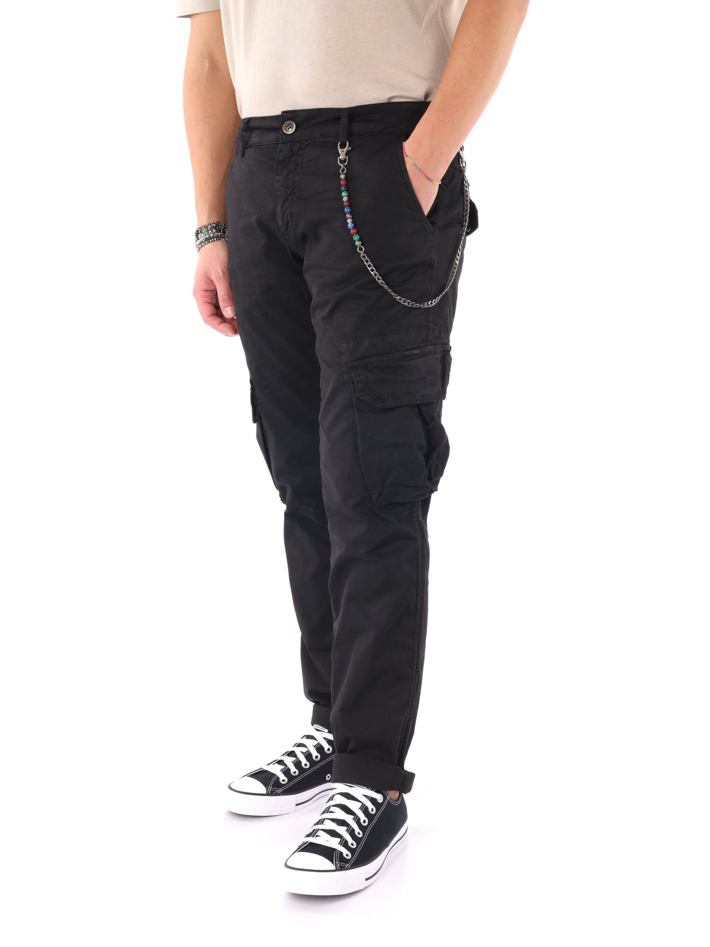 Pantaloni cargo Tornado Catena per uomo, neri e resistenti