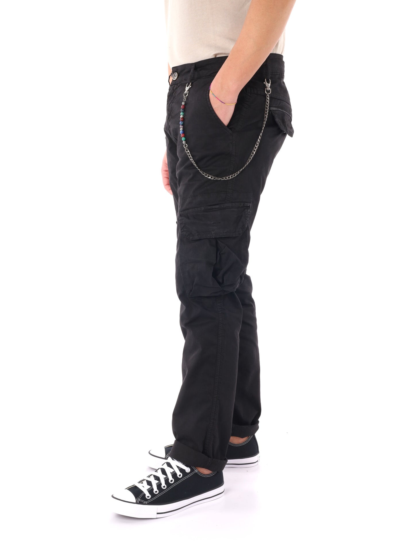 Pantaloni cargo Tornado Catena per uomo, neri e resistenti