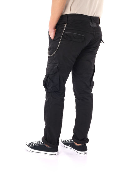 Pantaloni cargo Tornado Catena per uomo, neri e resistenti