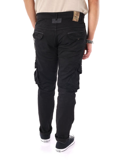 Pantaloni cargo Tornado Catena per uomo, neri e resistenti
