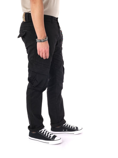 Pantaloni cargo Tornado Catena per uomo, neri e resistenti