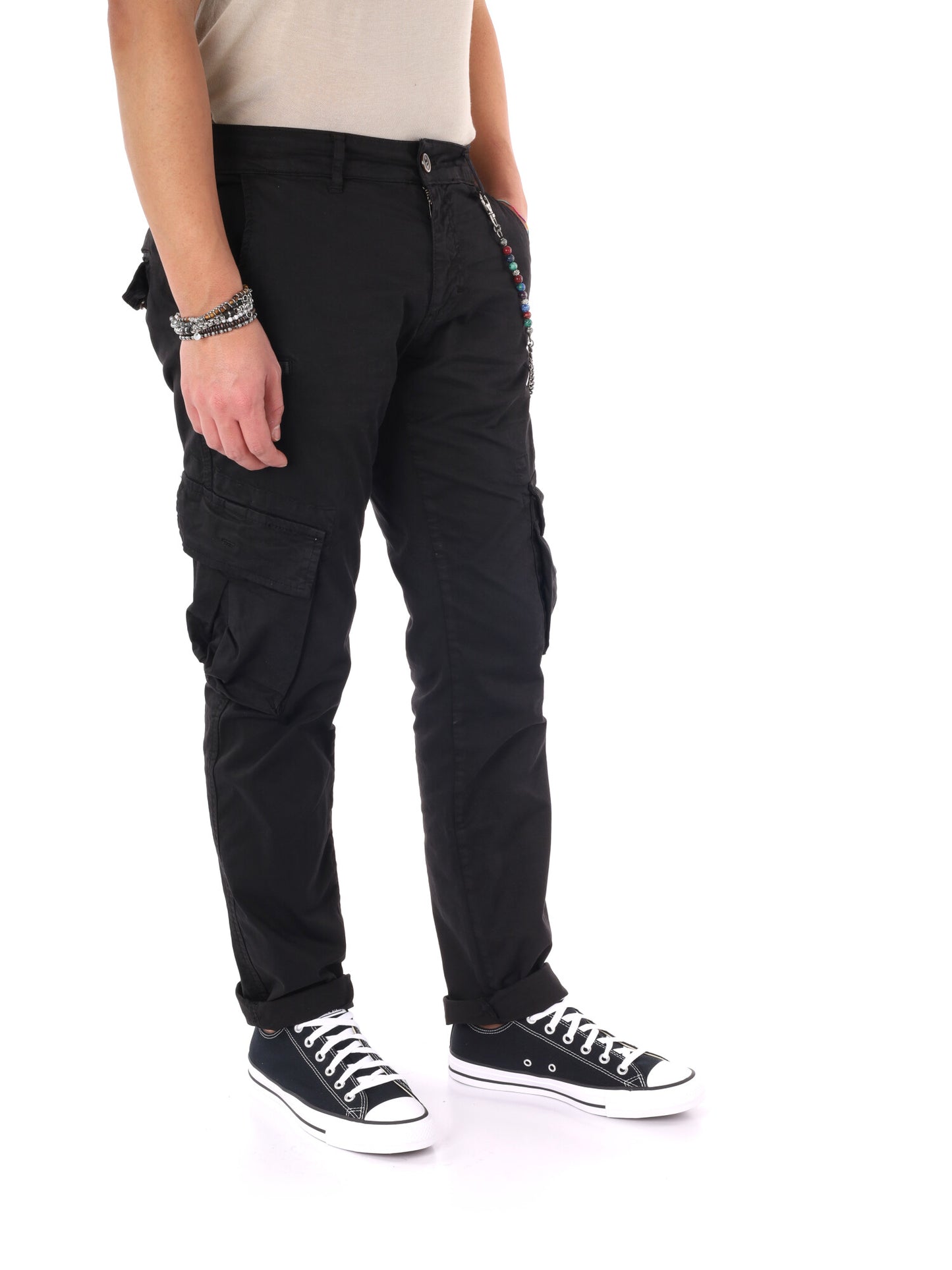 Pantaloni cargo Tornado Catena per uomo, neri e resistenti