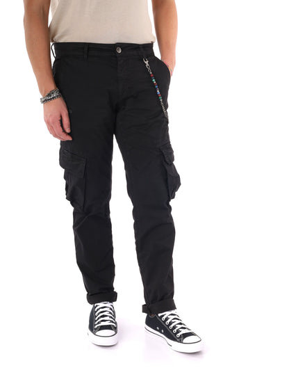 Pantaloni cargo Tornado Catena per uomo, neri e resistenti