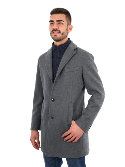CAPPOTTO CON COLLO GILET FB DA UOMO GRIGIO