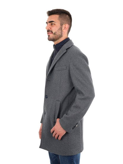 CAPPOTTO CON COLLO GILET FB DA UOMO GRIGIO