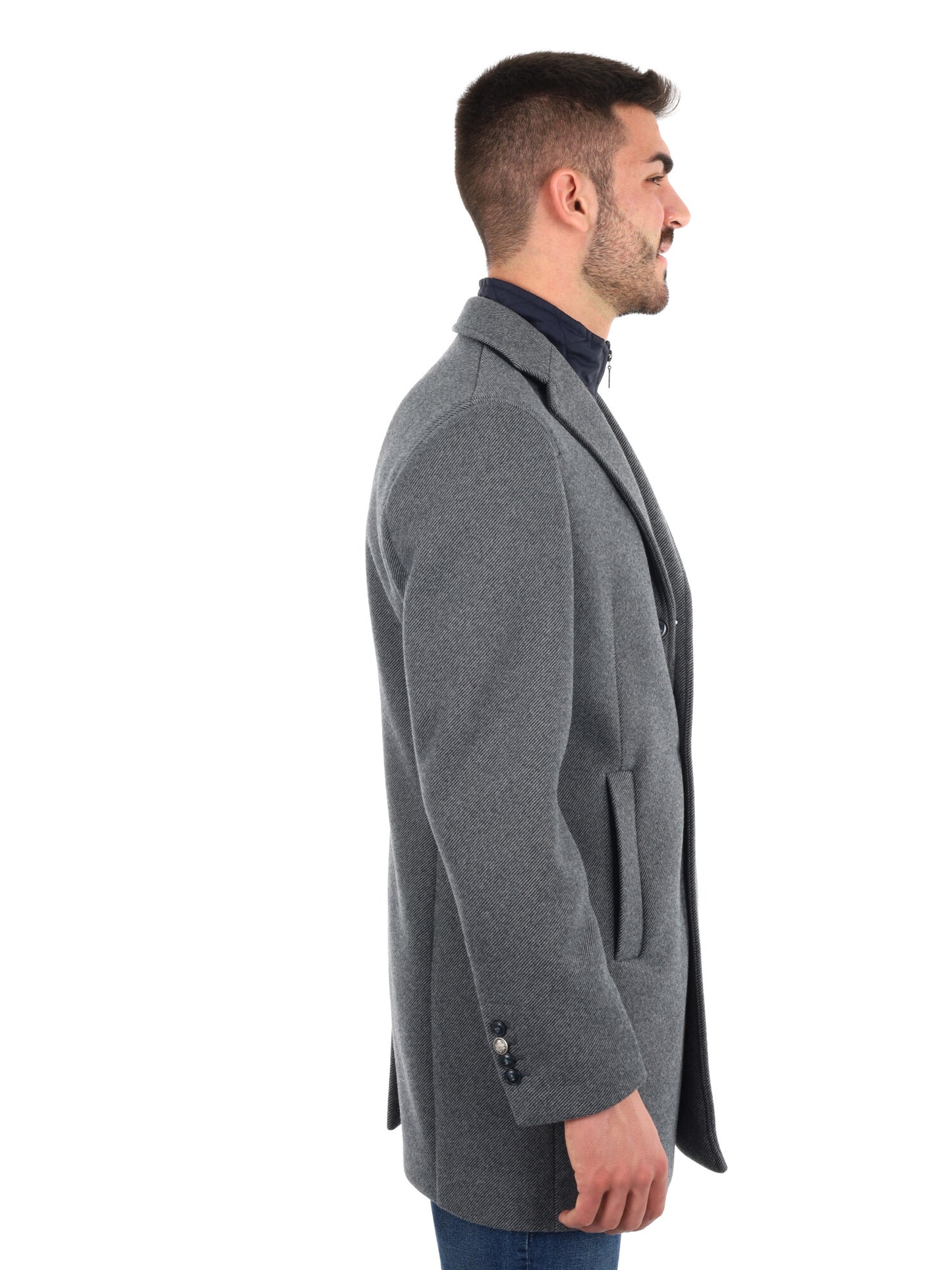 CAPPOTTO CON COLLO GILET FB DA UOMO GRIGIO