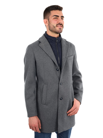 CAPPOTTO CON COLLO GILET FB DA UOMO GRIGIO