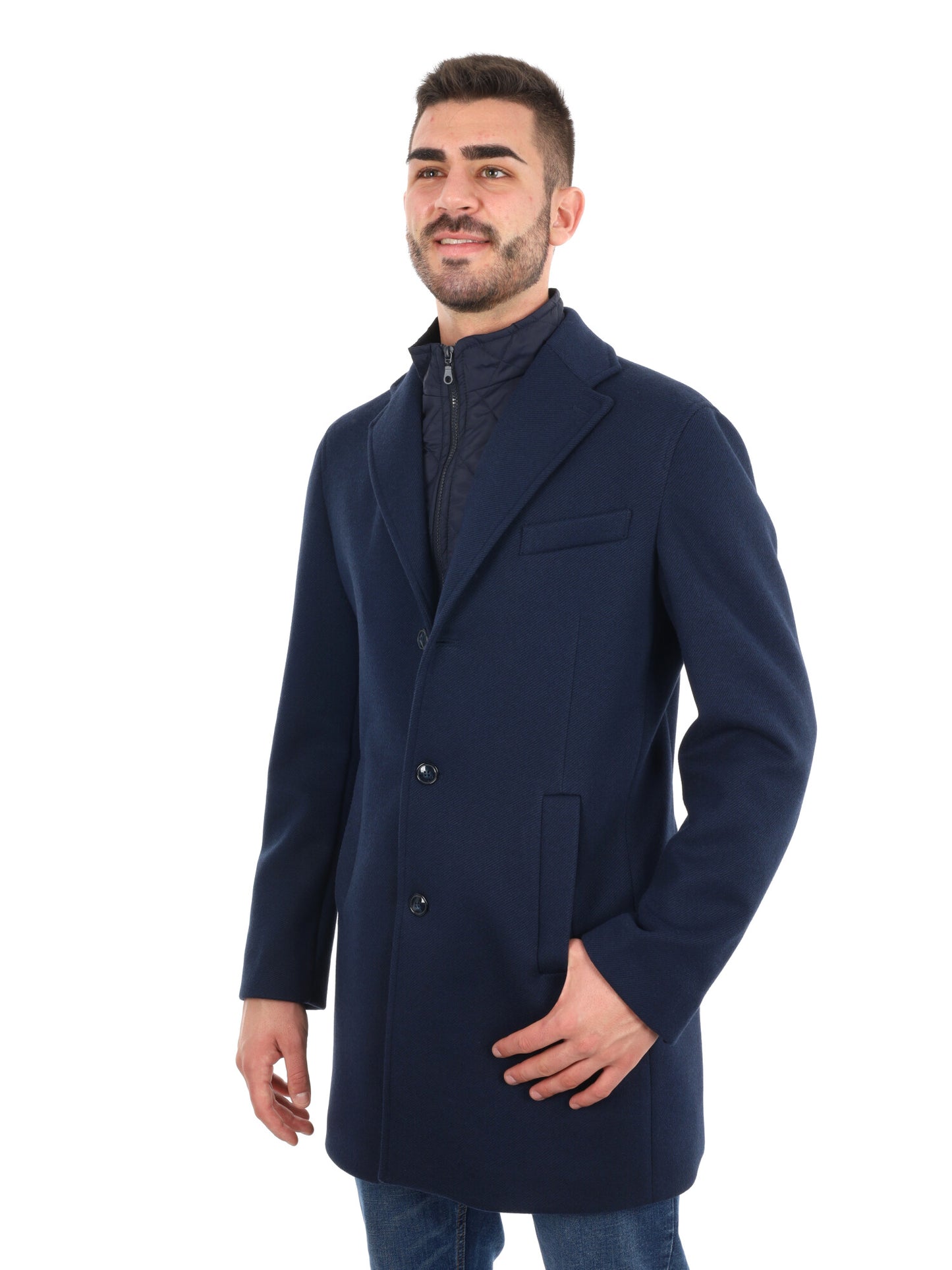 CAPPOTTO CON COLLO GILET FB DA UOMO BLU
