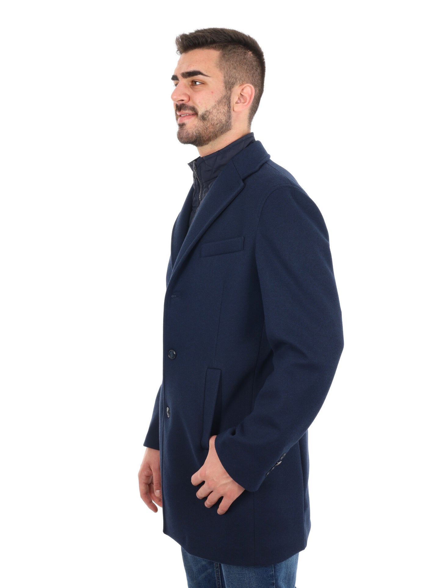 CAPPOTTO CON COLLO GILET FB DA UOMO BLU