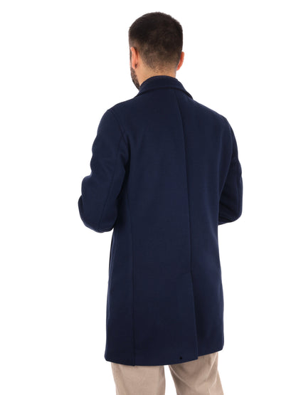 Fb Tucano Spigato Navy, cappotto da uomo blu
