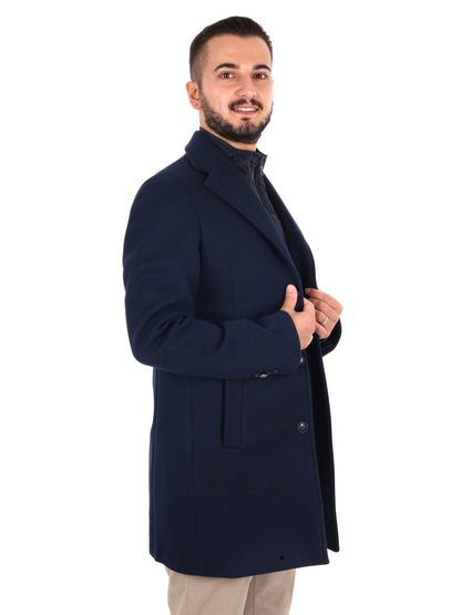 Fb Tucano Spigato Navy, cappotto da uomo blu