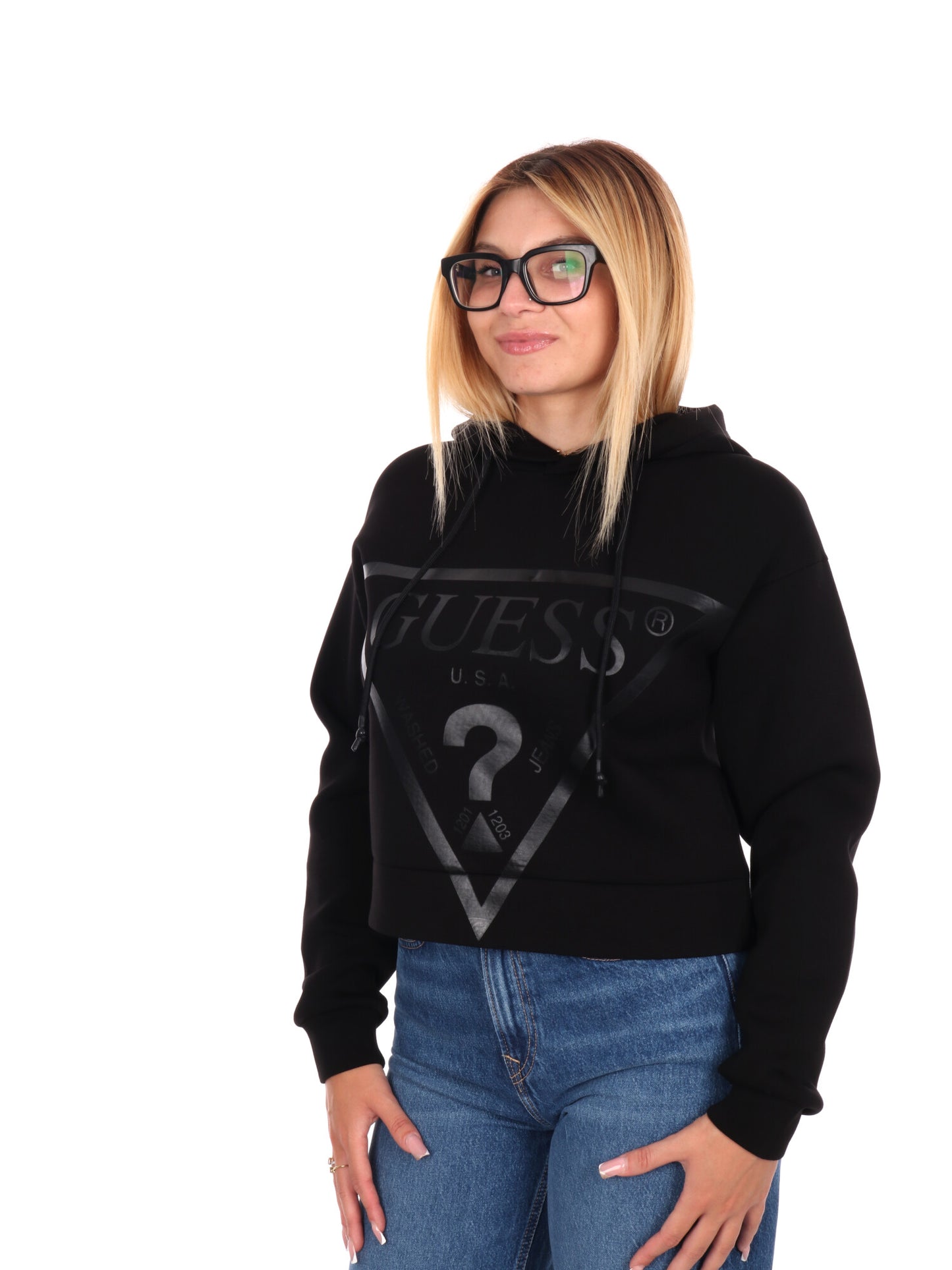 FELPA NEW ALISA GUESS DA DONNA NERO