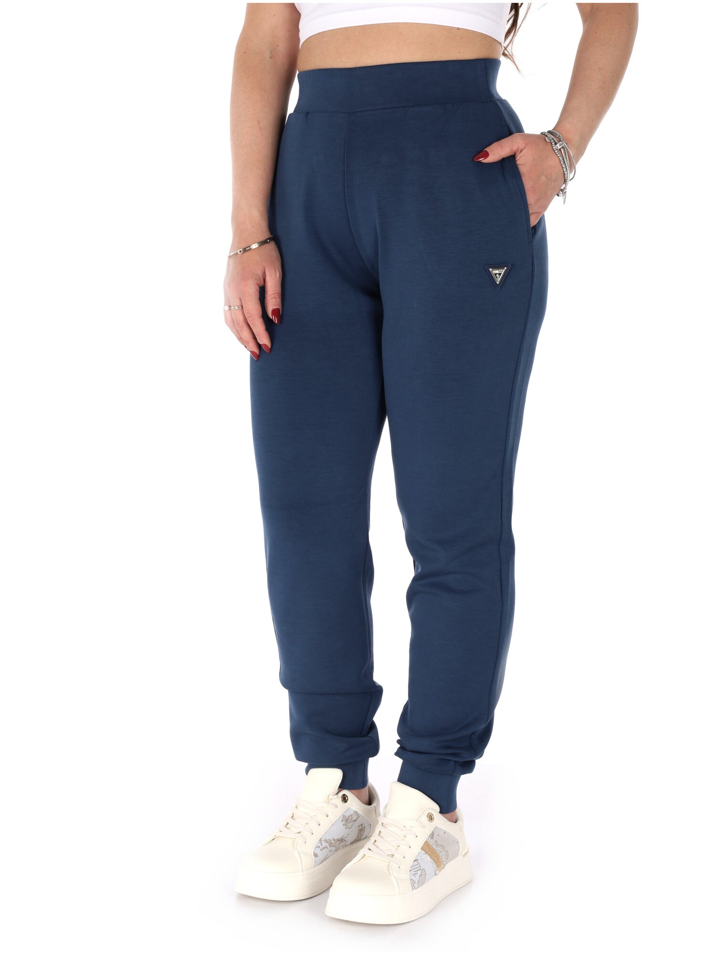 Guess Olympe pant, pantaloni jogger donna blu per attività sportive