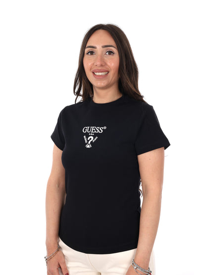 Guess Colette, t-shirt donna a maniche corte nera