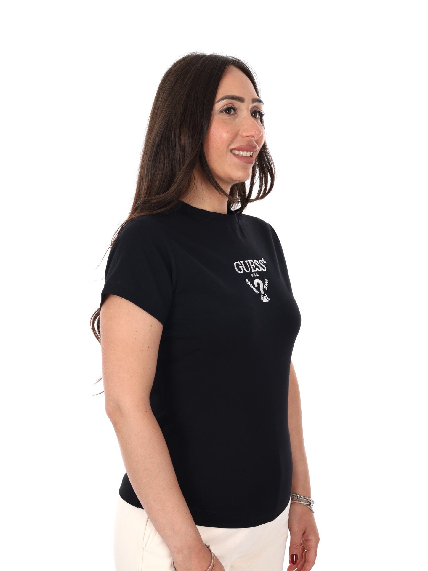 Guess Colette, t-shirt donna a maniche corte nera