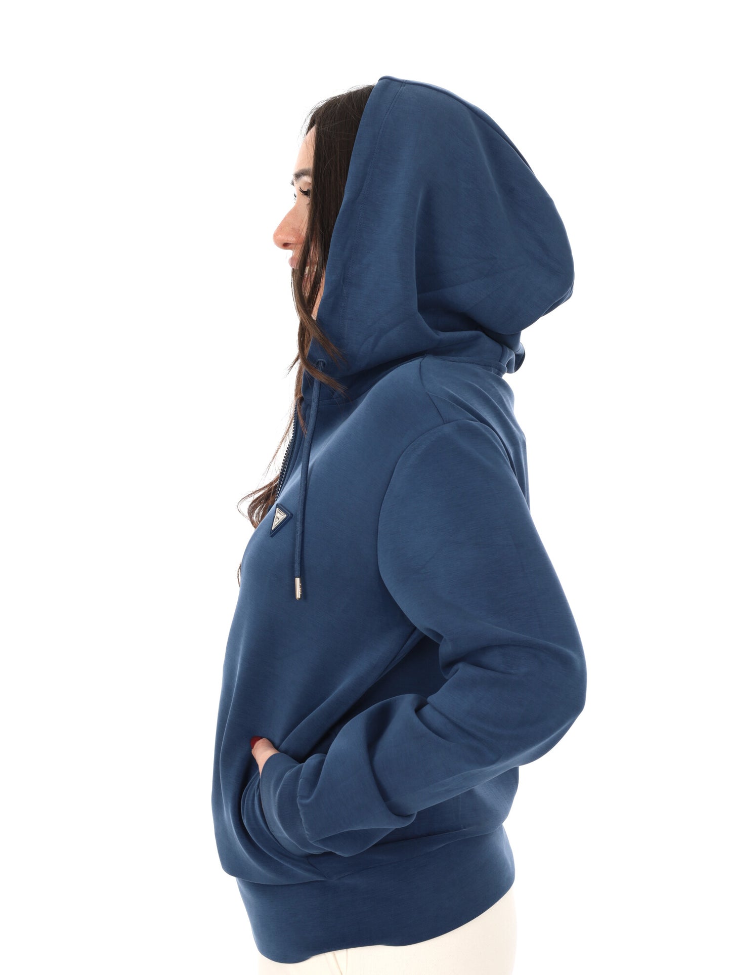 Felpa con zip Guess Olympe fullzip da donna blu