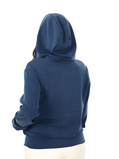 Felpa con zip Guess Olympe fullzip da donna blu