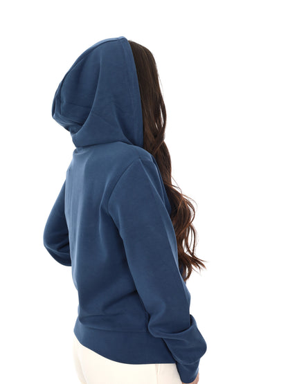 Felpa con zip Guess Olympe fullzip da donna blu