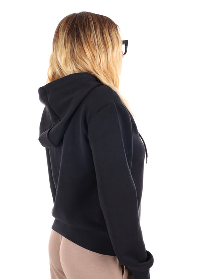 FELPA OLYMPE FULL ZIP E CAPPUCCIO GUESS DA DONNA NERO