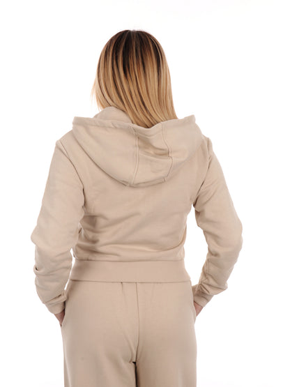 FELPA PRIMULA CON FULL ZIP GUESS DA DONNA CEMENTO