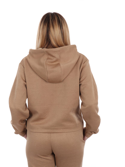 FELPA PEONY CON STAMPA 3D GUESS DA DONNA SABBIA