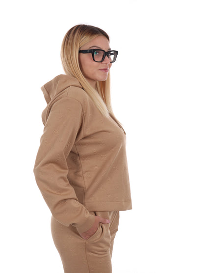 FELPA PEONY CON STAMPA 3D GUESS DA DONNA SABBIA