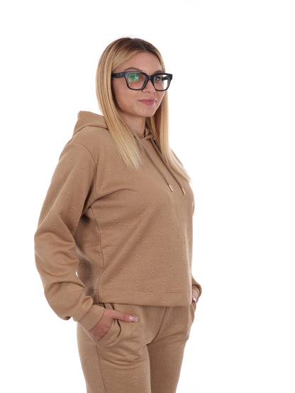 FELPA PEONY CON STAMPA 3D GUESS DA DONNA SABBIA