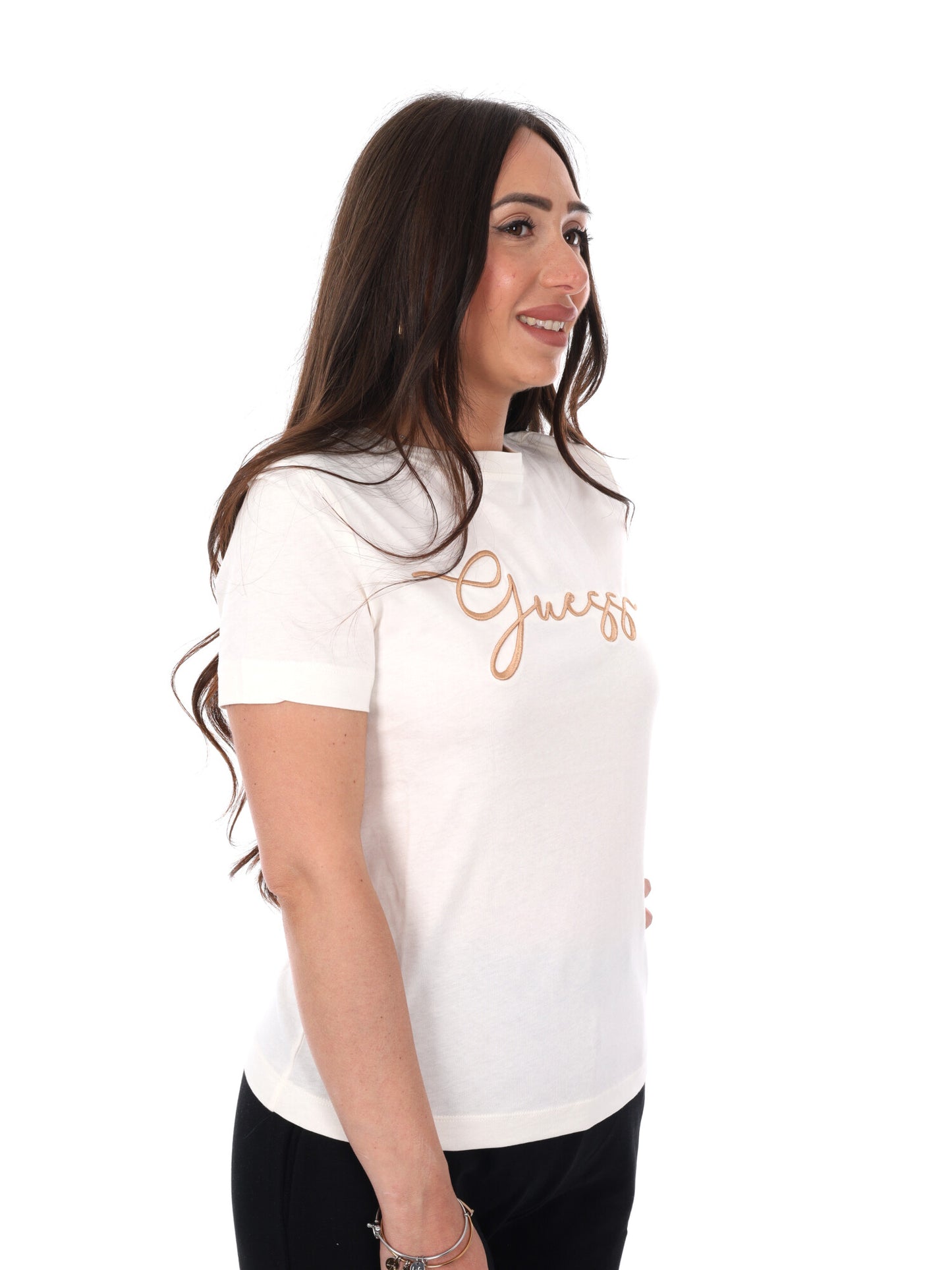 Guess Circe, t-shirt maniche corte donna panna elegante