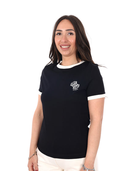 Guess Greta, t-shirt girocollo da donna nera