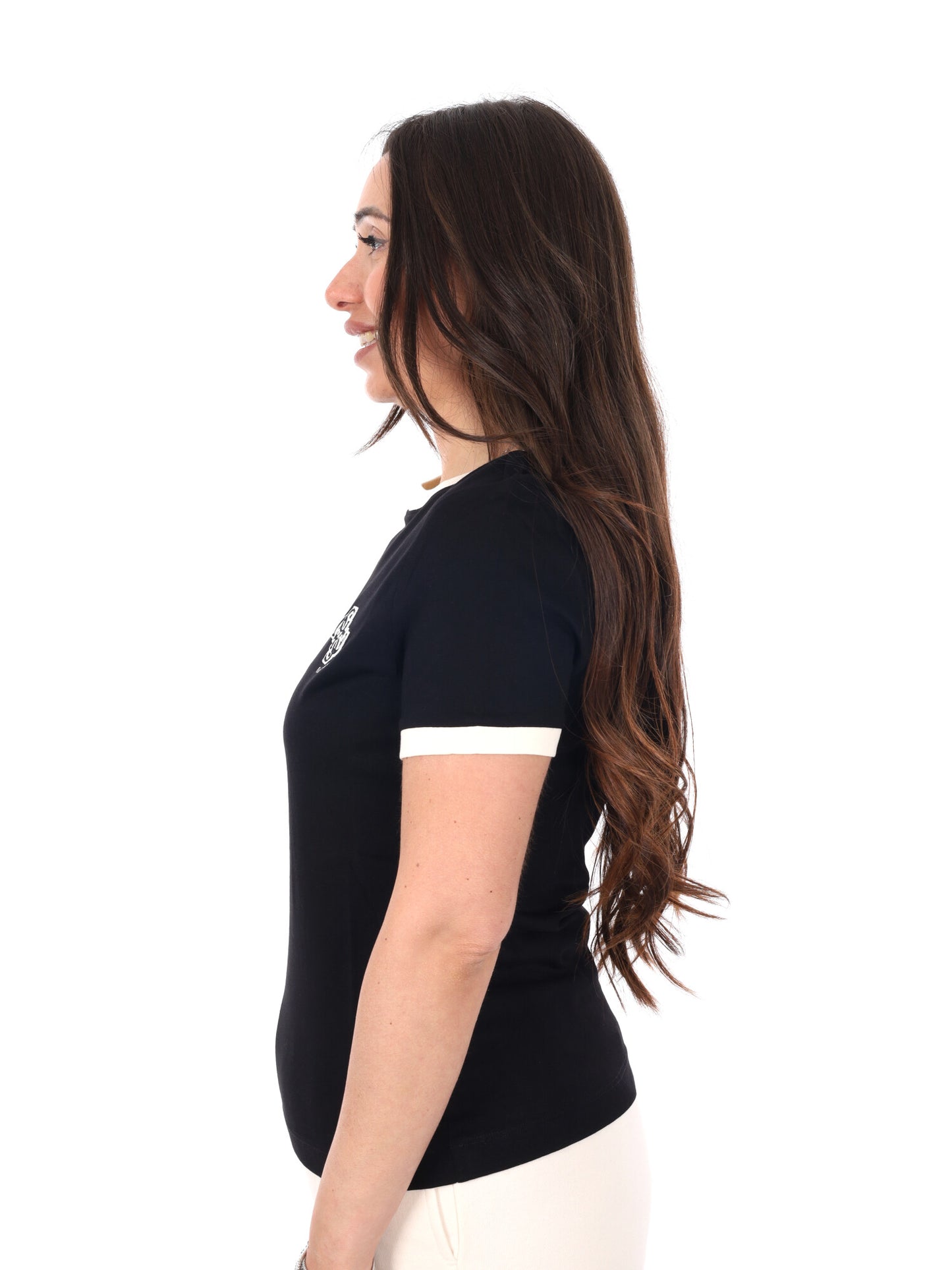 Guess Greta, t-shirt girocollo da donna nera