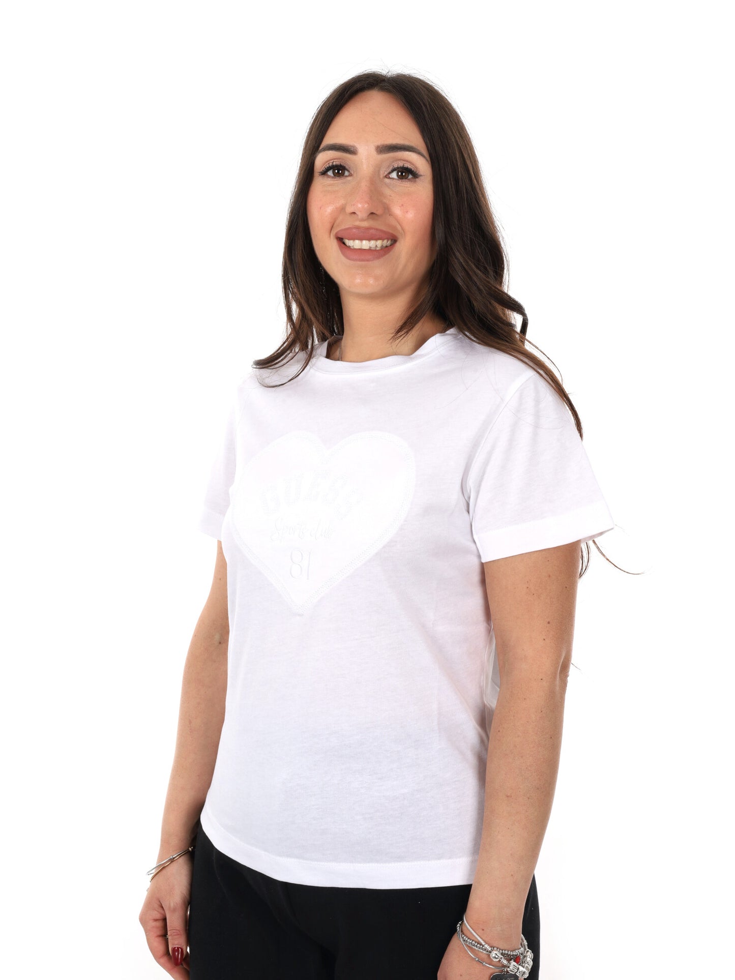 Guess Lison, t-shirt donna a maniche corte bianca
