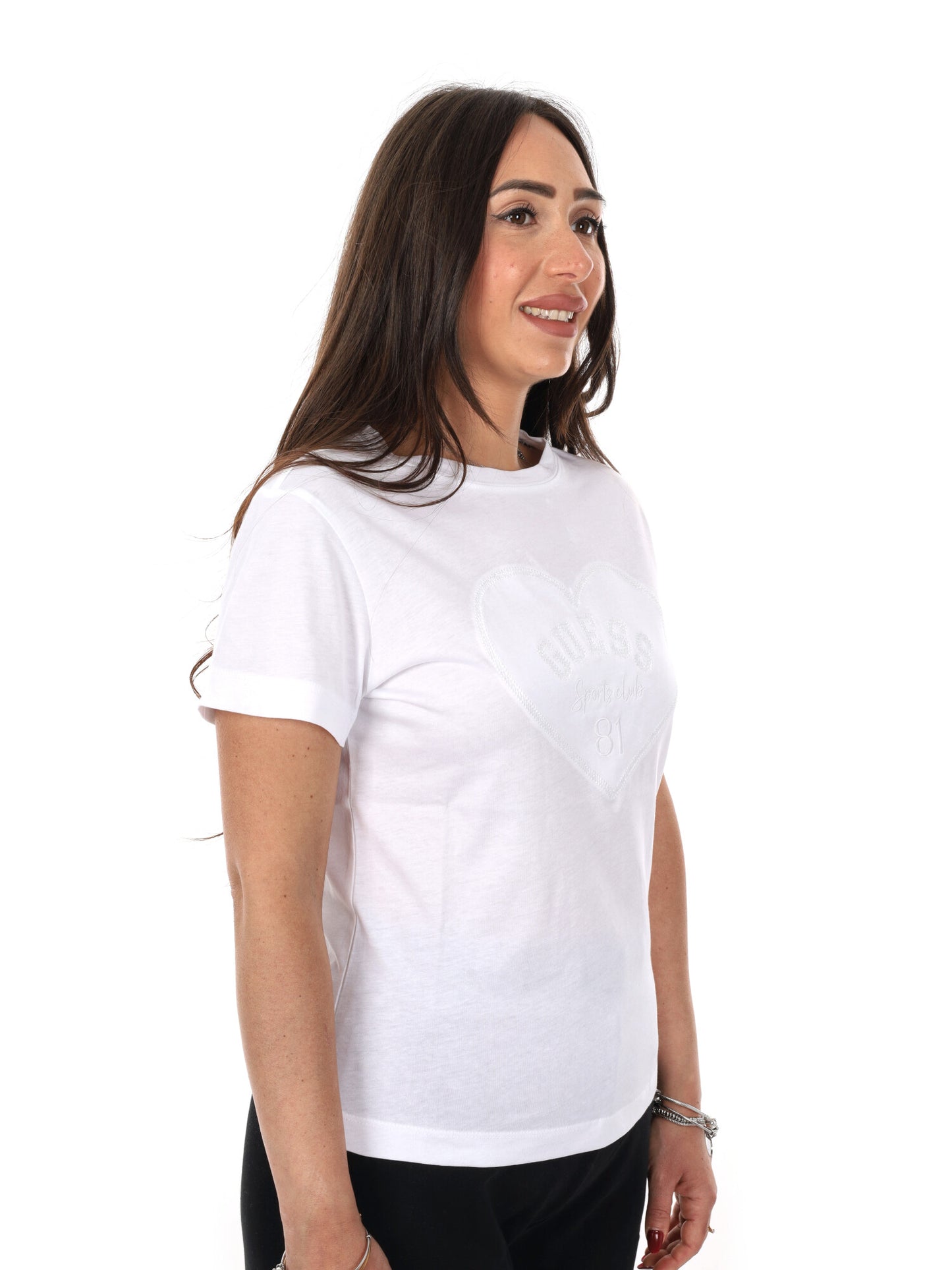 Guess Lison, t-shirt donna a maniche corte bianca