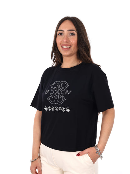 Guess Gabi t-shirt a maniche corte da donna in nero