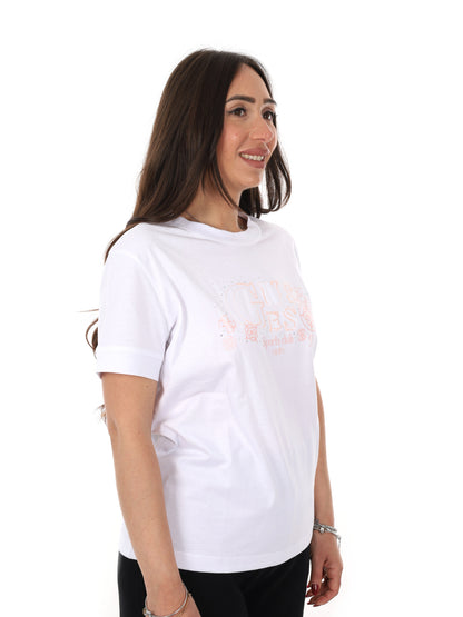 Guess Solange, t-shirt donna bianca a maniche corte