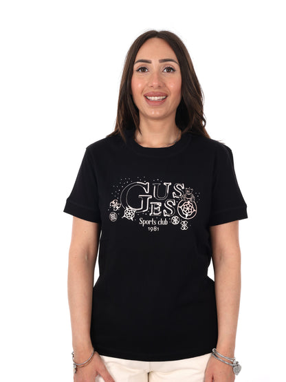 Guess Solange, t-shirt maniche corte da Donna nera