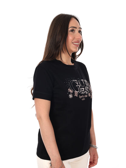 Guess Solange, t-shirt maniche corte da Donna nera