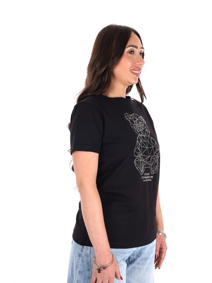Guess Romy T-shirt donna nera con dettaglio strass