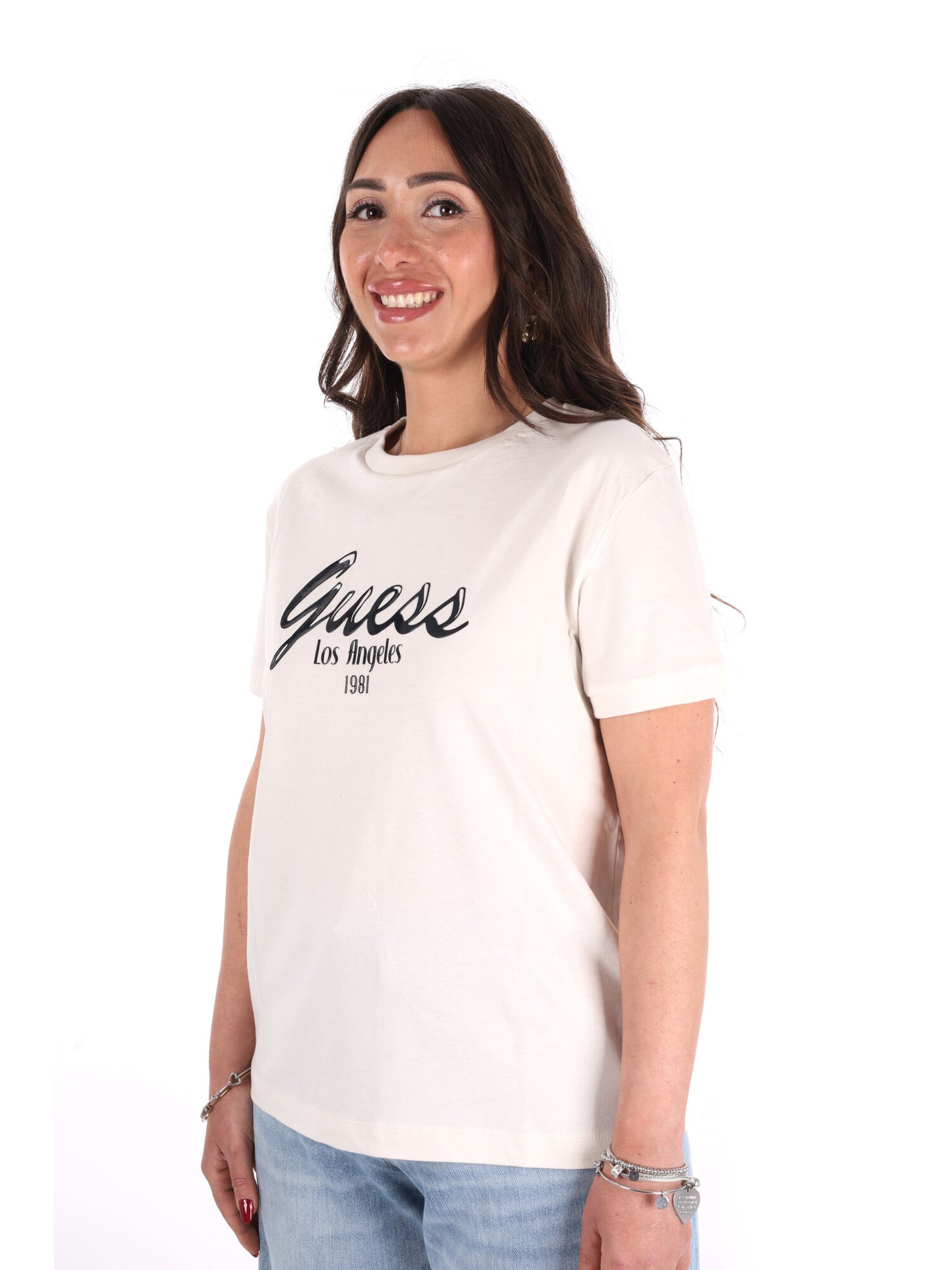 Guess Andrea, t-shirt maniche corte da donna bianca