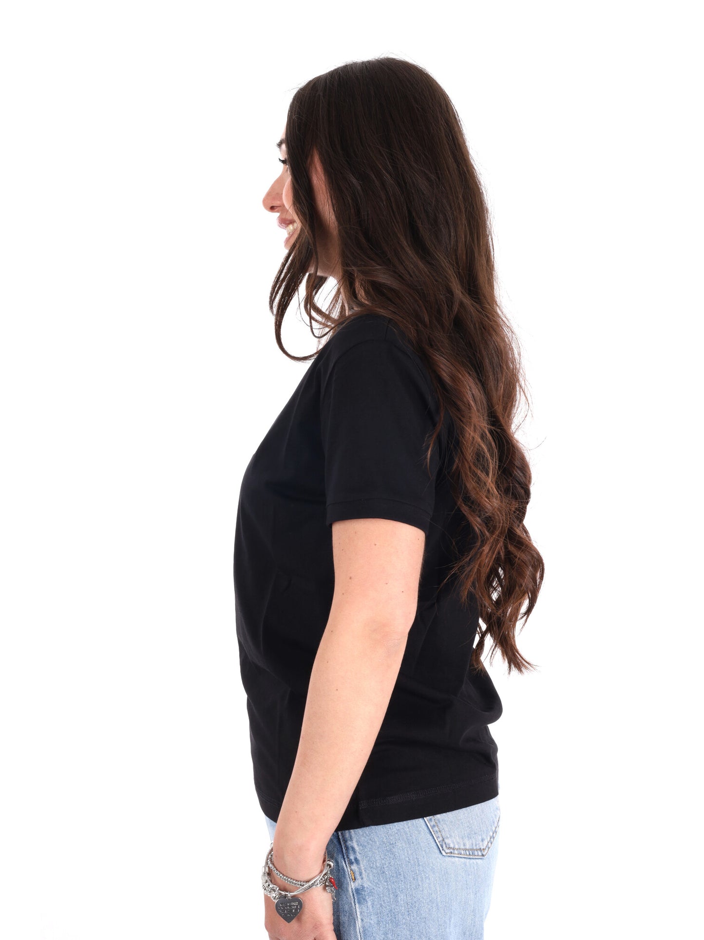 T-shirt maniche corte Guess Andrea da donna in nero