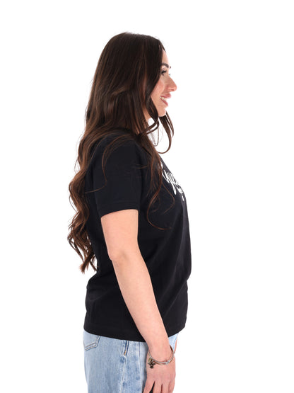 T-shirt maniche corte Guess Andrea da donna in nero