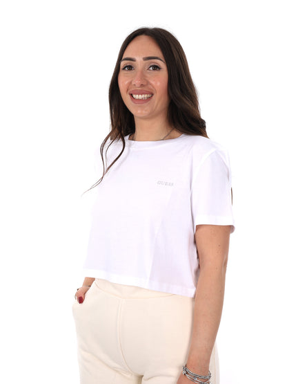 Guess Selene, t-shirt bianca da donna in cotone