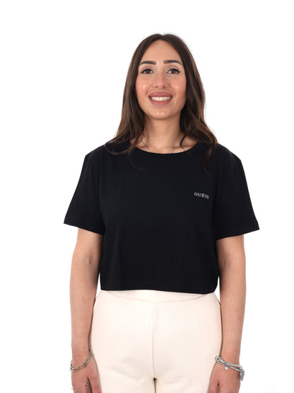 T-shirt Selene Guess da donna nera, maniche corte