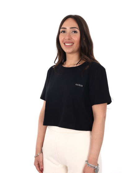 T-shirt Selene Guess da donna nera, maniche corte