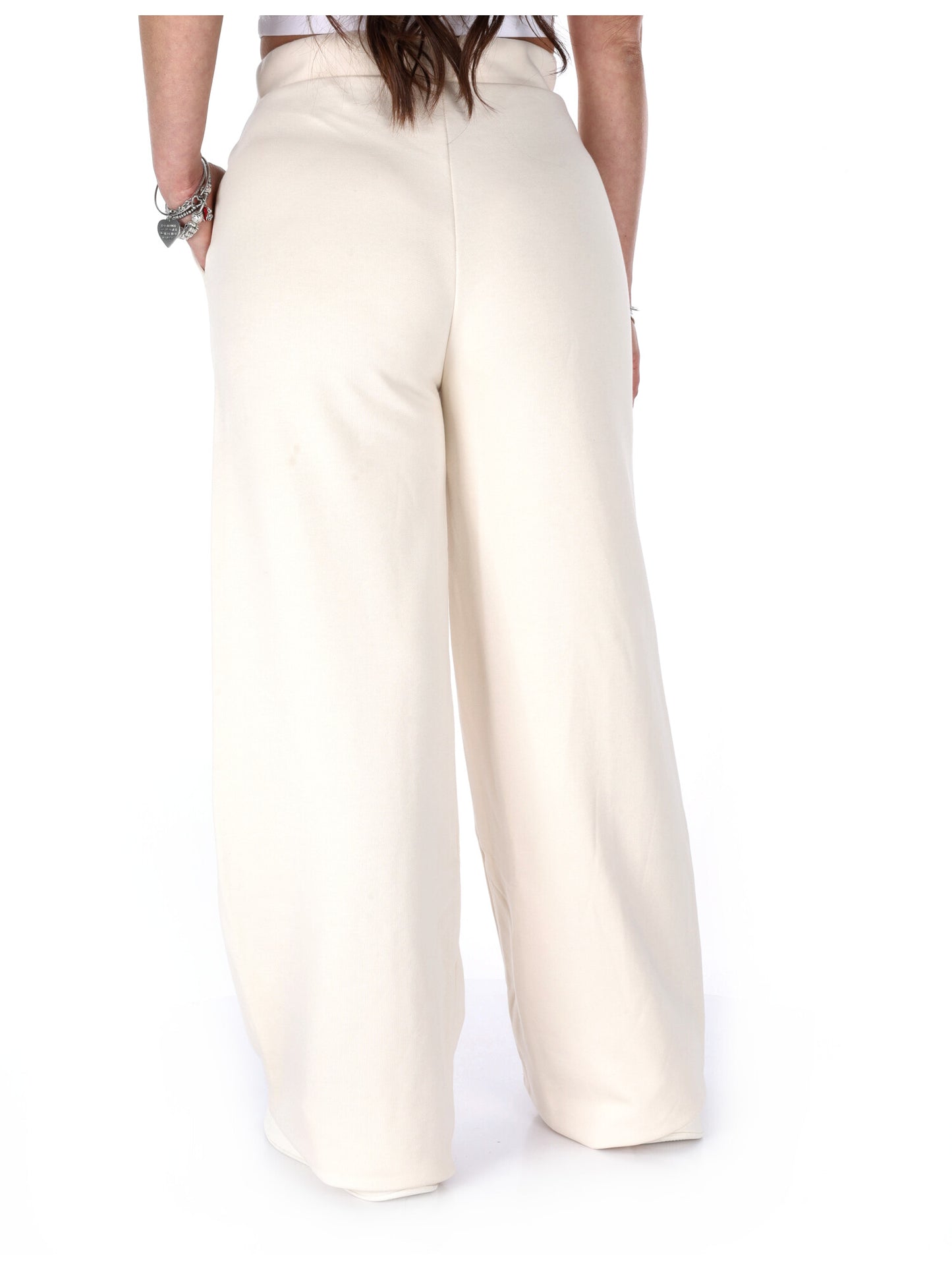Guess Yayoi, pantaloni a gamba larga da donna crema