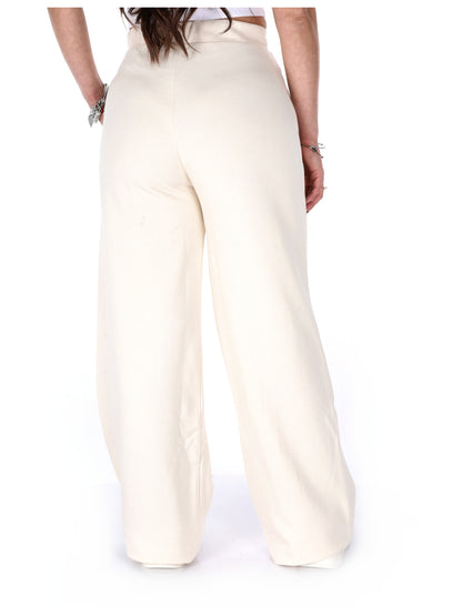 Guess Yayoi, pantaloni a gamba larga da donna crema