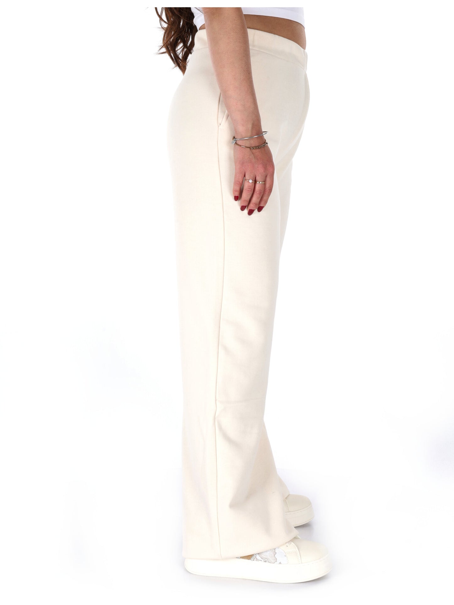 Guess Yayoi, pantaloni a gamba larga da donna crema
